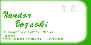 nandor bozsoki business card