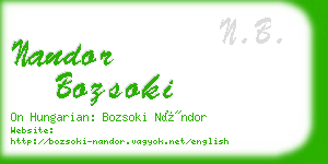 nandor bozsoki business card